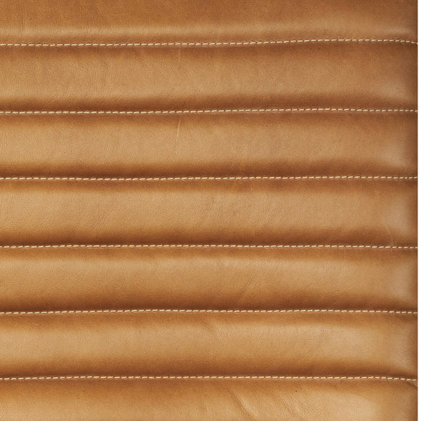 Cognac Leather & Wood Arm Chair
