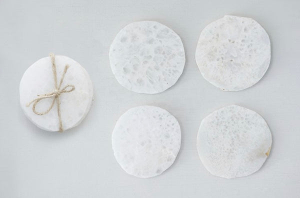 White Quartz Coaster Set