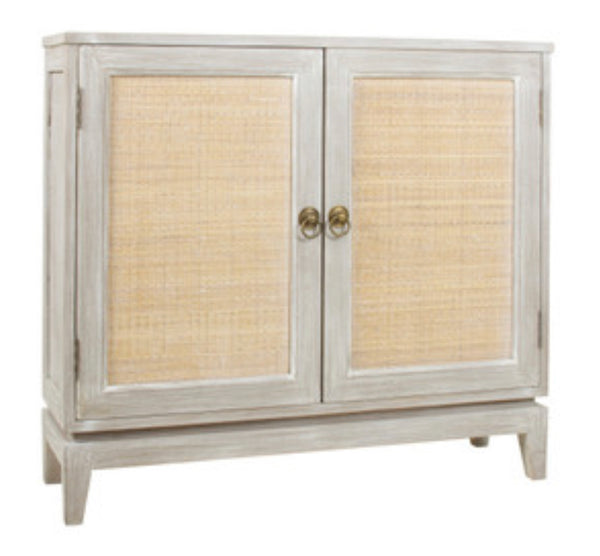 Teakwood & Cane White Cabinet