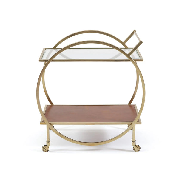 Brass & Leather Bar Cart