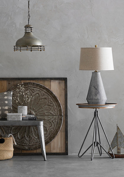 Blue Glazed Table Lamp