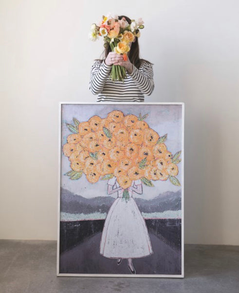 Girl Holding Flowers
