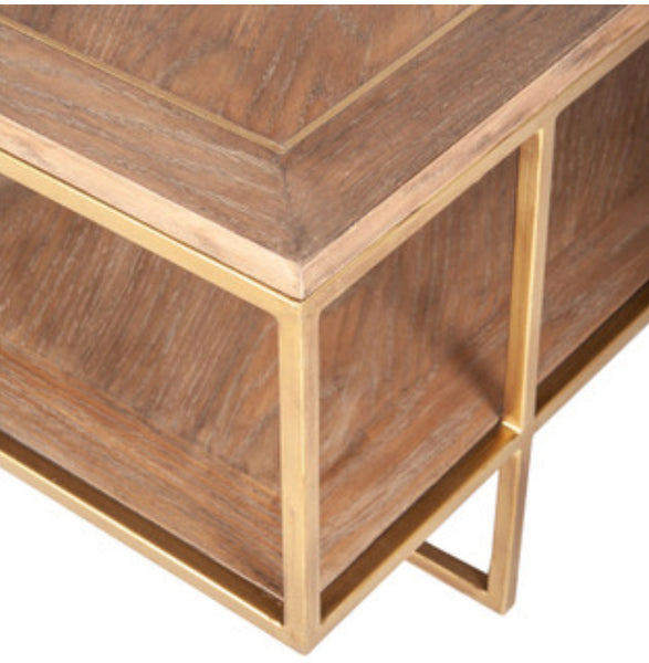 Iron & Wooden Inly Coffee Table