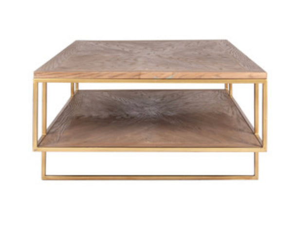 Iron & Wooden Inly Coffee Table