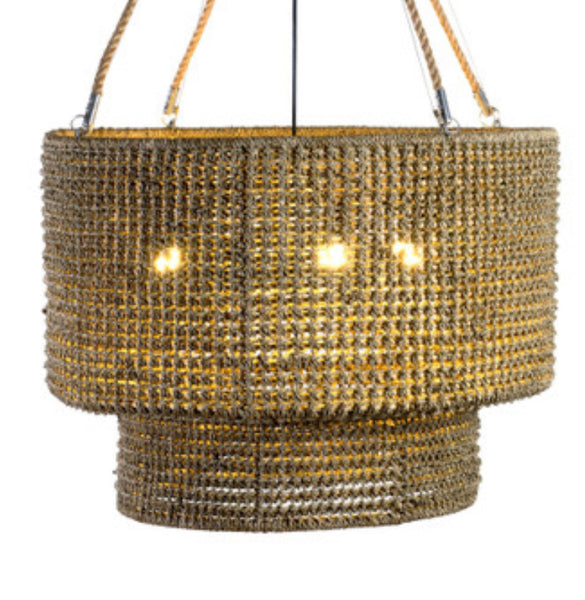 36” Woven Rope. Chandelier