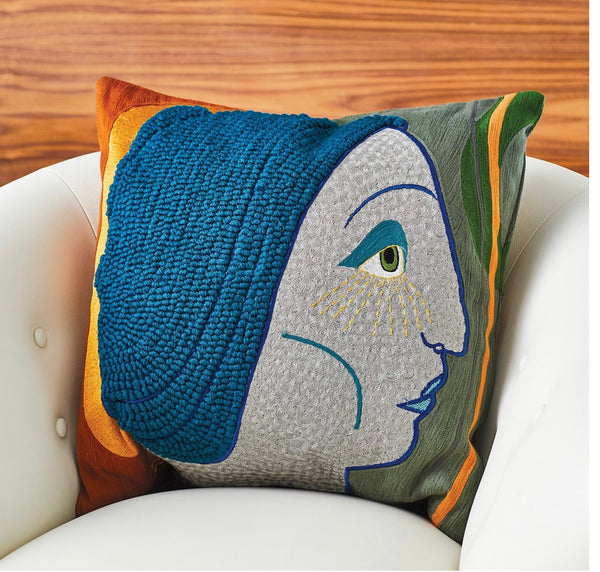 Frau Heidi Pillow Hand Embroidered