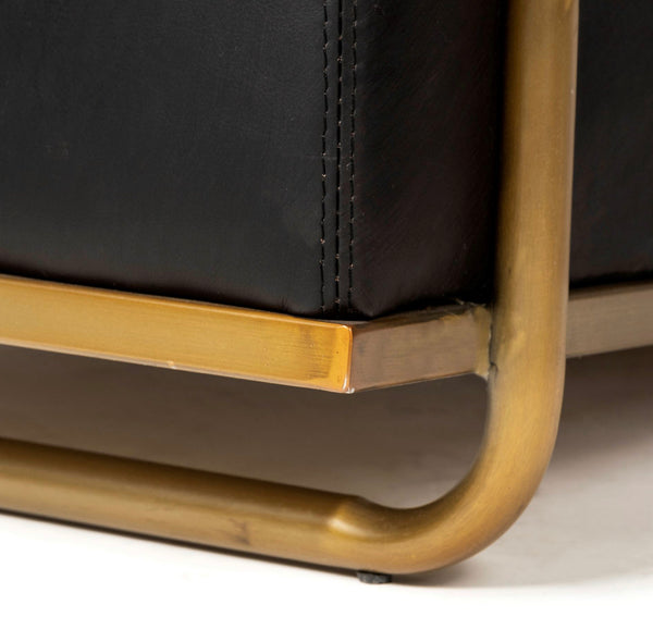 Black Leather Diamond Pattern Chair
