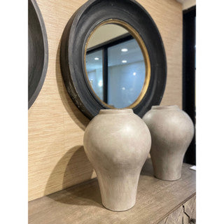 35” Black & Gold Wooden Mirror