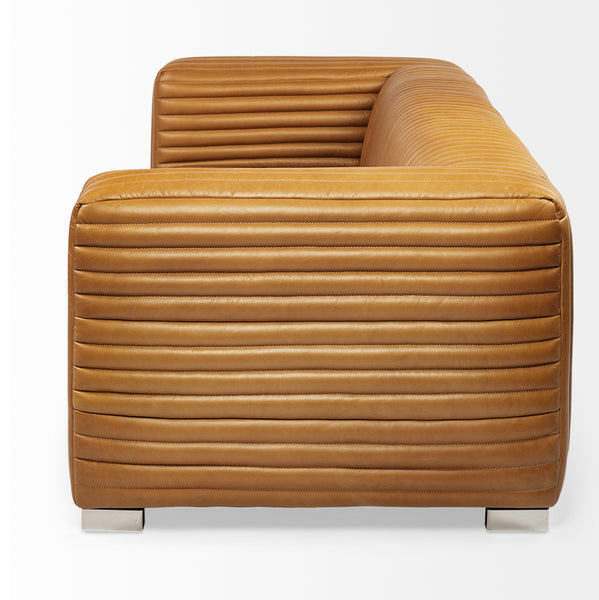 Cognac Top Grain Leather Sofa