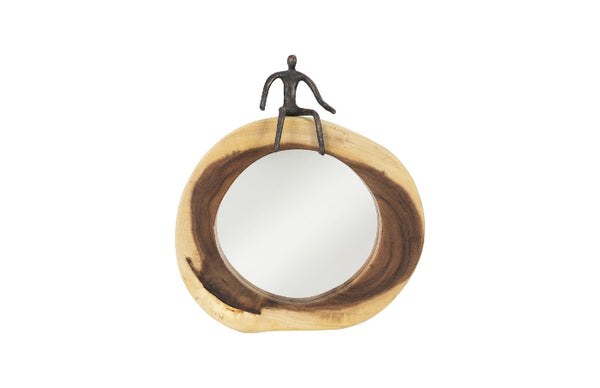 Sitting Figure Cross Cut Mirror