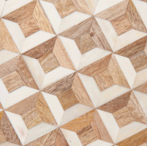 3D Pattern Bone & Wood Stool