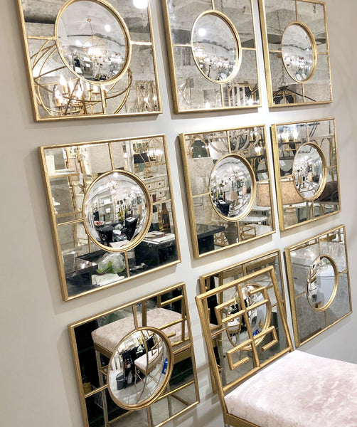 Antiqued Gold Leaf Mirror