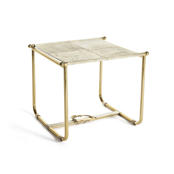 Brass & Hide Stool