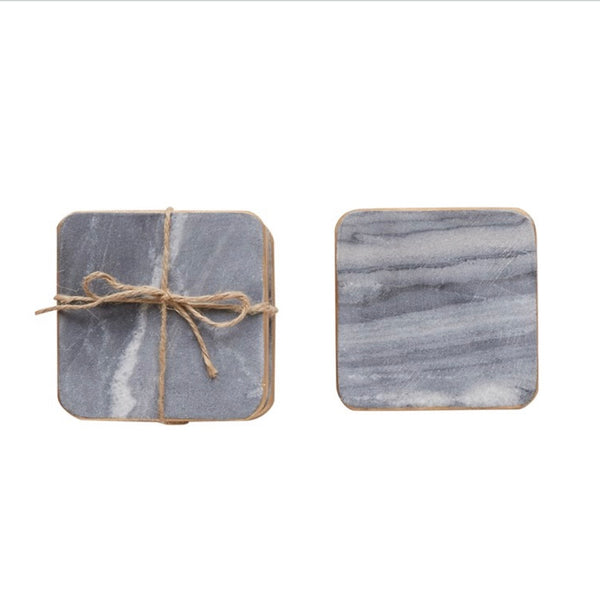 Marble Coasters w/ Gold Edge
