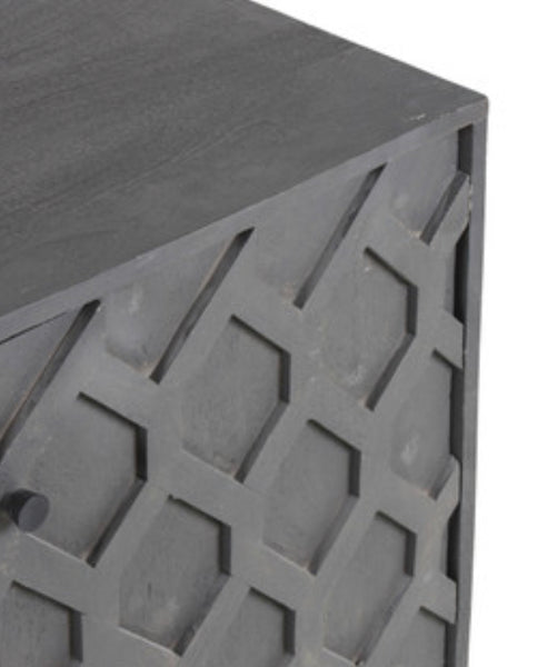 Raised Honeycomb 4 Door Cabinet