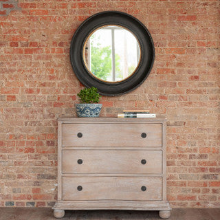 35” Black & Gold Wooden Mirror