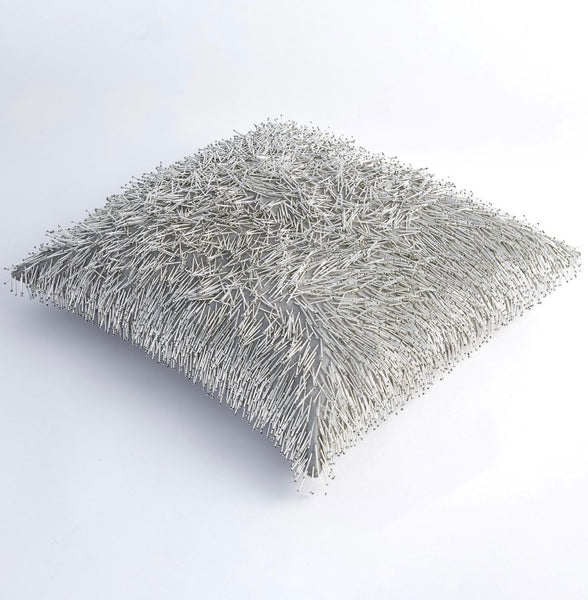 Hand Beaded Fringe Pillow