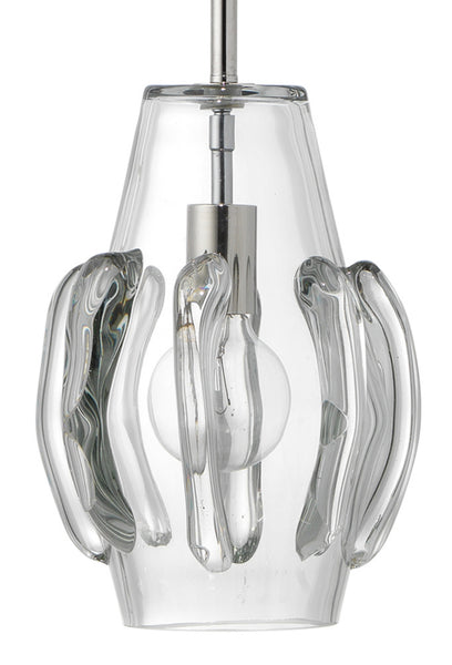 Clear Blown Art Glass Pendant