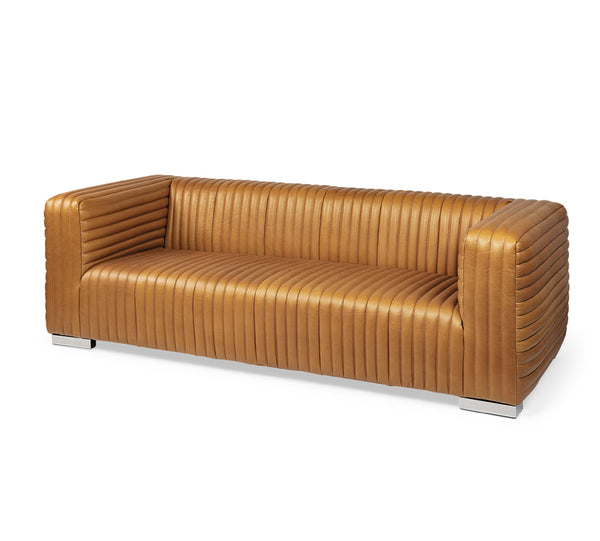 Cognac Top Grain Leather Sofa