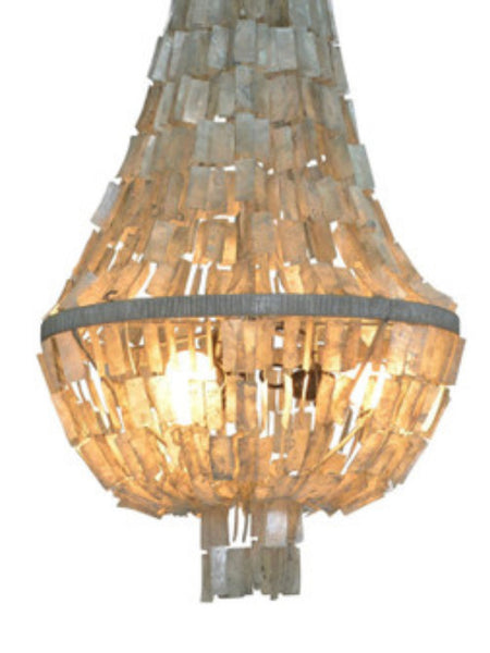 Grey Capiz Shell Teardrop Chandelier