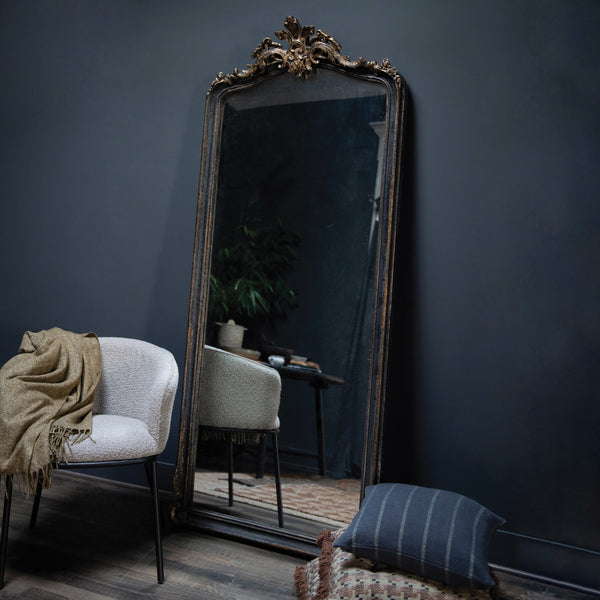 Distressed Black Gold Mirror