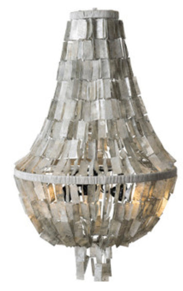 Grey Capiz Shell Teardrop Chandelier
