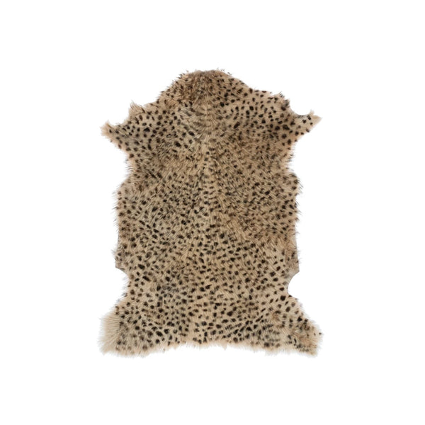 Leopard Print Goat Fur Rug 2’x3’