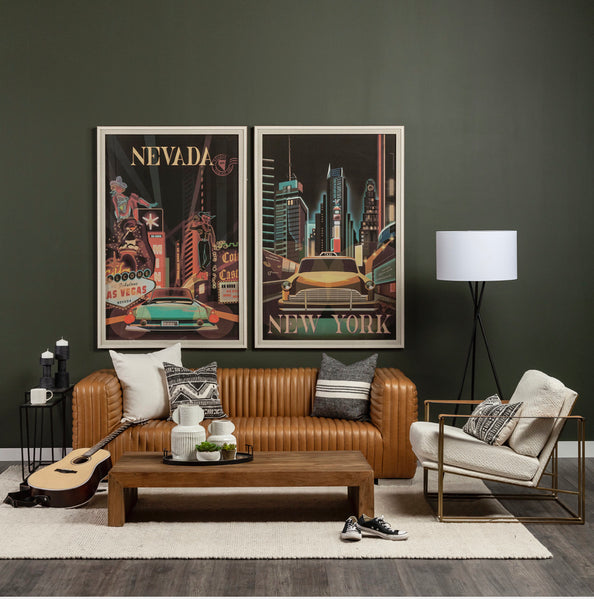 Cognac Top Grain Leather Sofa