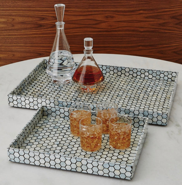 Mother of Pearl Tray-Black large