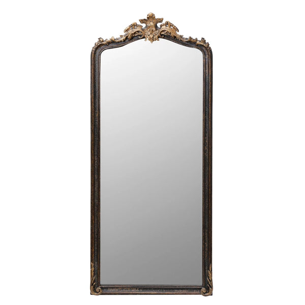 Distressed Black Gold Mirror