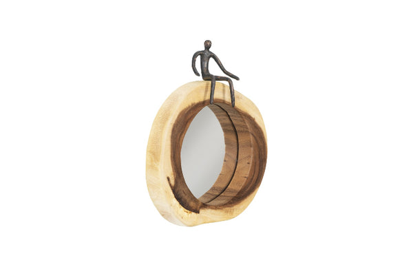 Sitting Figure Cross Cut Mirror