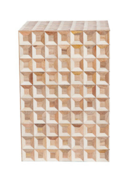 3D Pattern Bone & Wood Stool