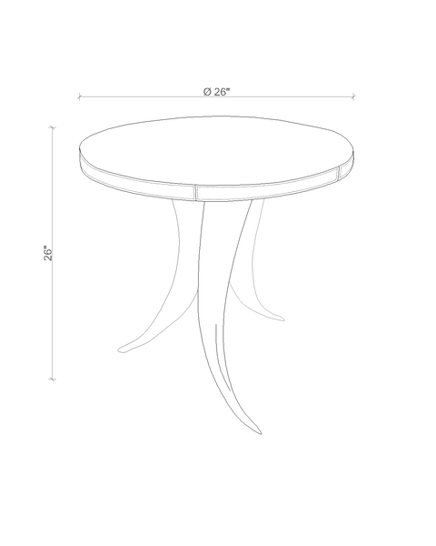 Cow Horn Table w/ Cream Cowhide Top
