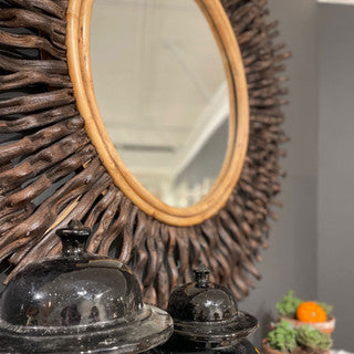 47” Teak Sunrise Radiance Mirror