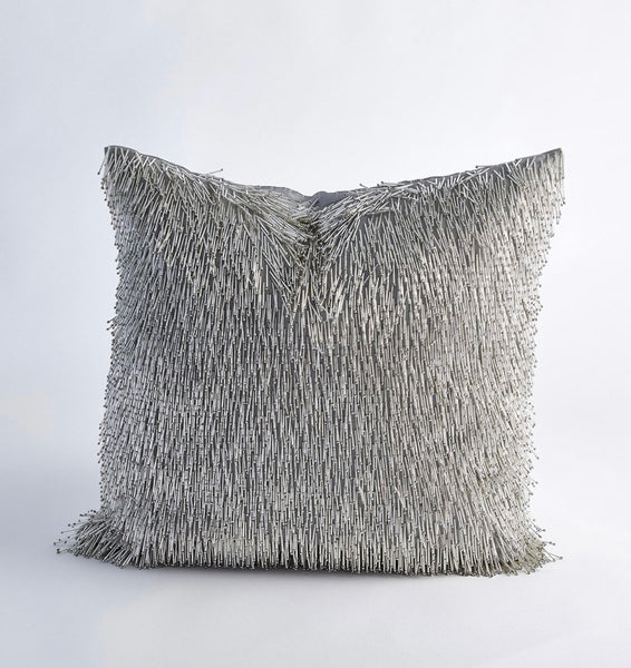 Hand Beaded Fringe Pillow