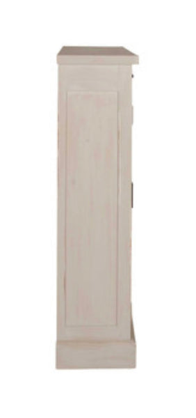 Wood & Rattan Tall Hall Cabinet