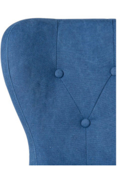 Blue Tufted Dining Chair w/ Teak Legs