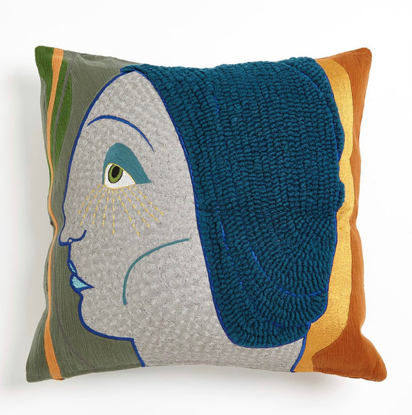 Frau Heidi Pillow Hand Embroidered