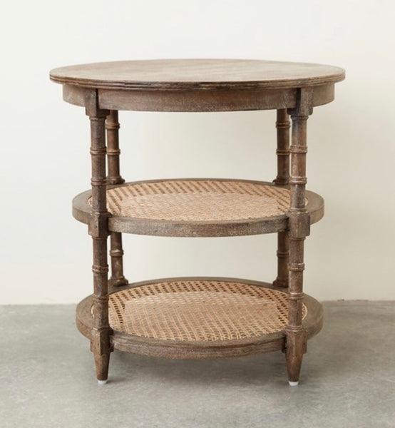 3Tier Mango & Cane Table