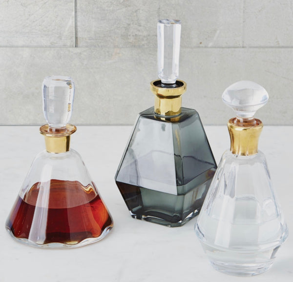Cone Decanter w/24k Gold