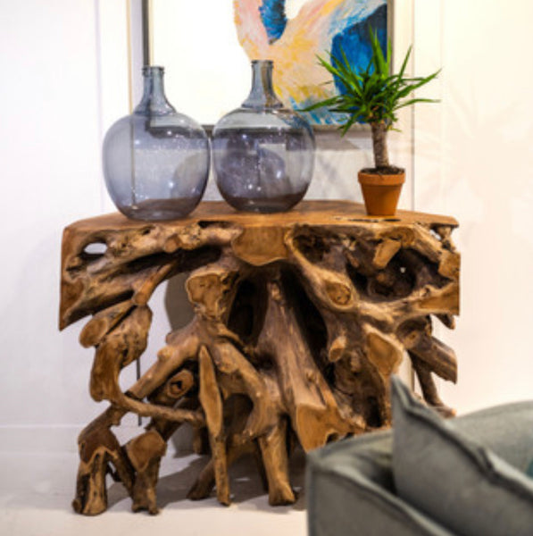 Teak Root Console Table