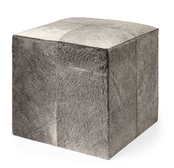 Square Hair on Hide Ottoman