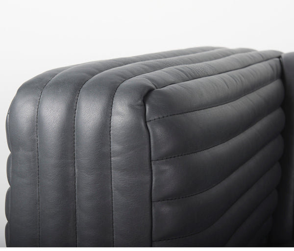 Black Top Grain Leather Sofa