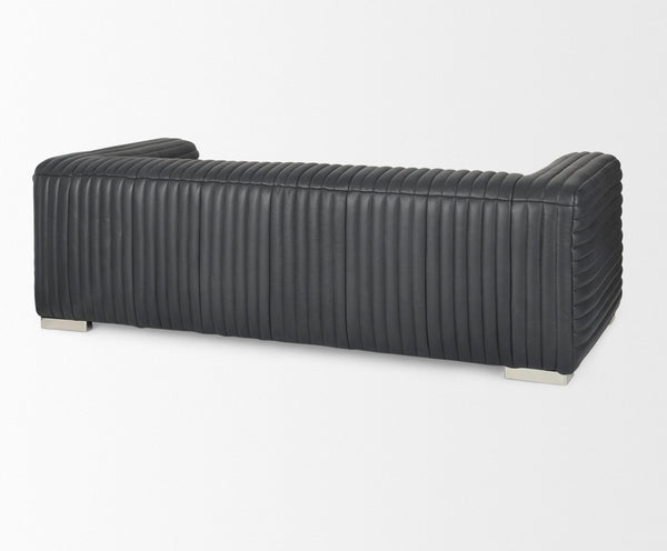 Black Top Grain Leather Sofa
