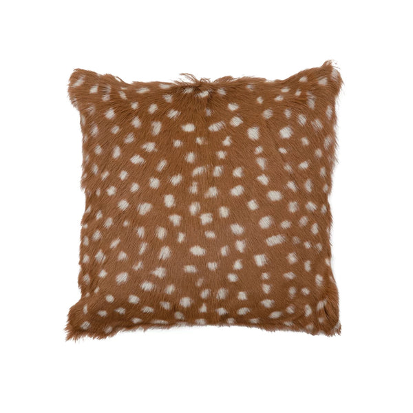 16” Goat Fur Pillow w/ Spots