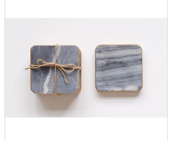 Marble Coasters w/ Gold Edge