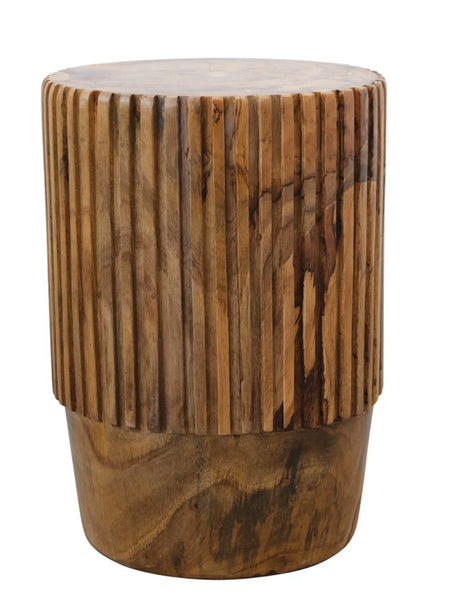 Carved Teakwood Stool/Side Table
