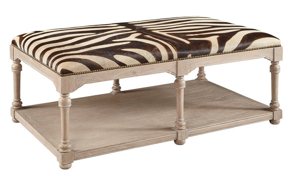Large Zebra Cocktail Ottoman
