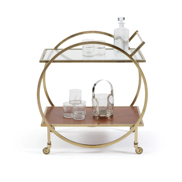 Brass & Leather Bar Cart