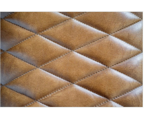 Stitched Leather & Wood Bench